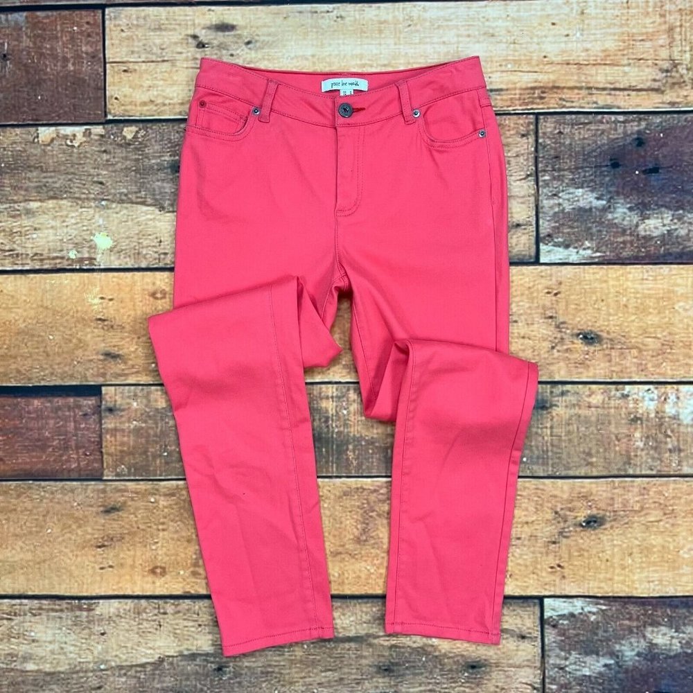 Peace Love World Peached Sateen Slim Jeans Size 2 Straight A288575 Berry Pink